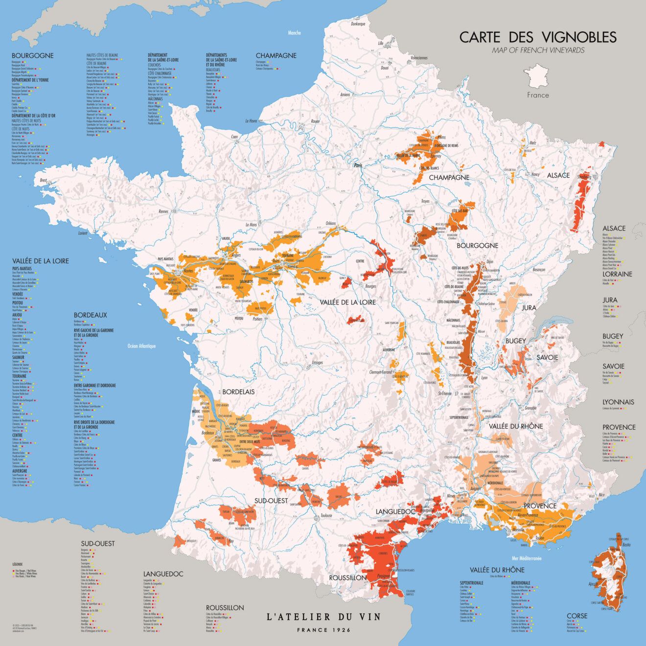 Le Guide Des Régions Viticoles De France Et Vignobles | L'Atelier Du Vin