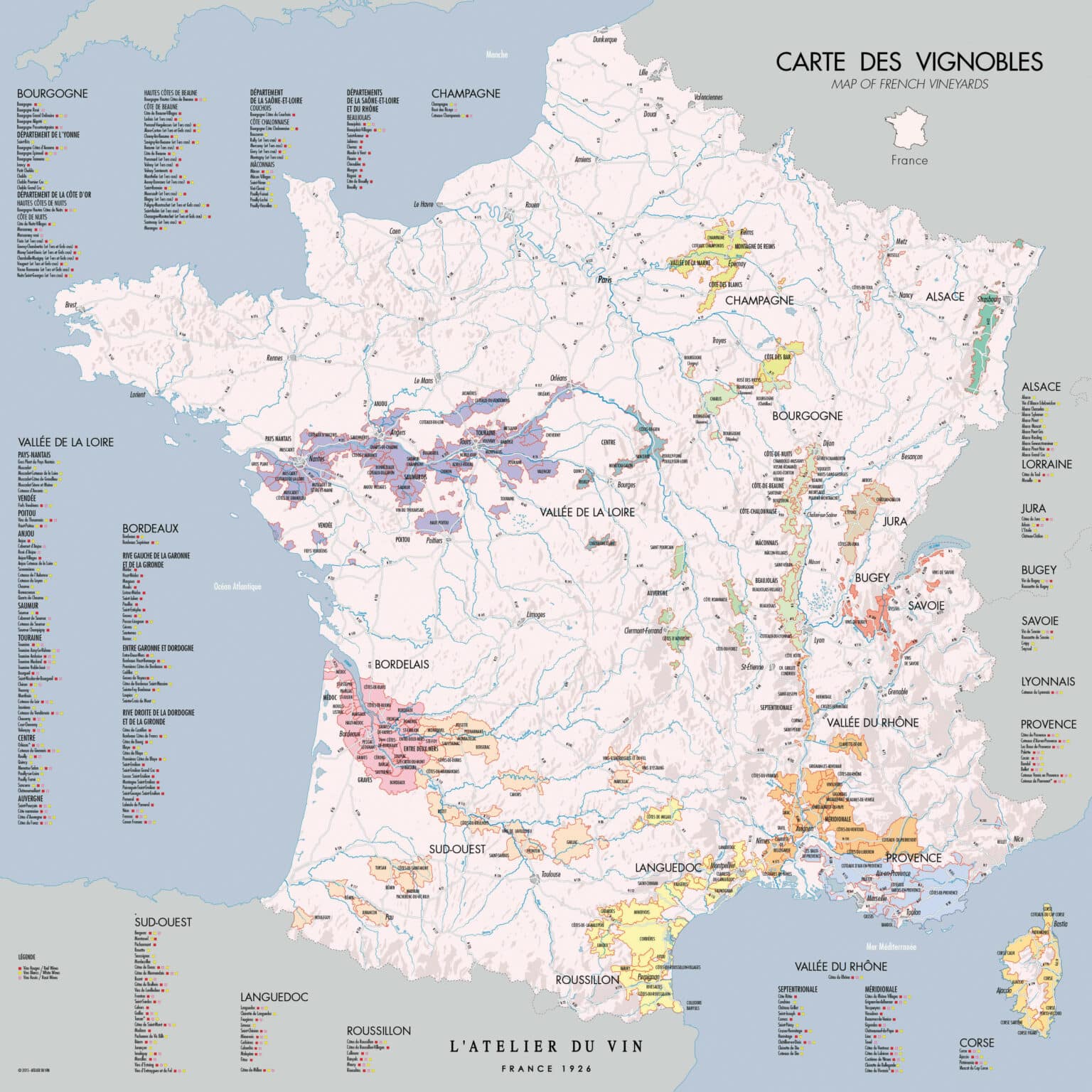 Carte Des Vignobles De France L Atelier Du Vin