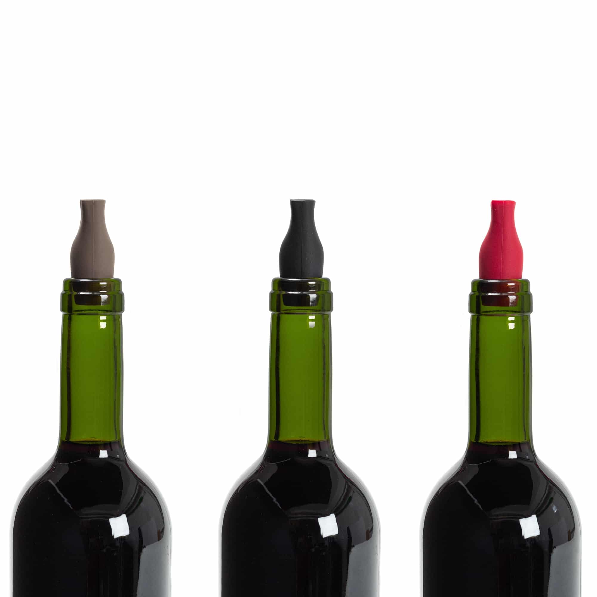 OHYOHO Lot de 5 bouchons de vin réutilisables en silicone Rouge